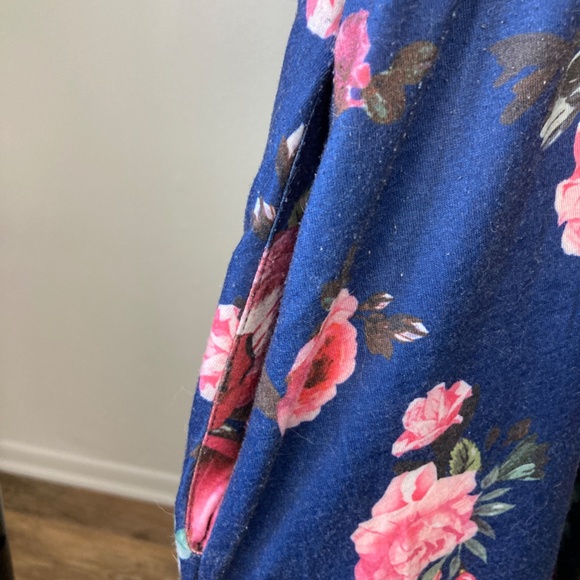 Blue Dress with pink floral design - Picture 4 of 7